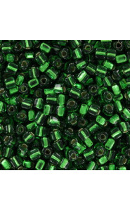 Miyuki triangle beads 8/0 Silver lined green TR8-1802SL